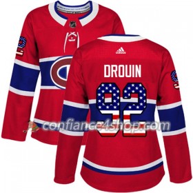 Adidas Maillot de Hockey Montreal Canadiens Jonathan Drouin 92 2017-2018 Rouge USA Flag Fashion Authentic - Femme